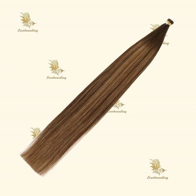 Natuurlijke dubbel getrokken balayage kleur muti-kleur rechte stijl tip menselijke haarverlengingen