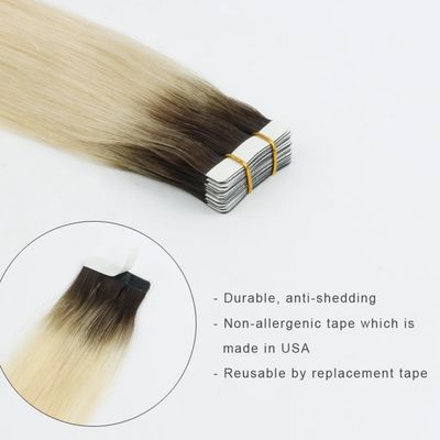 18 maanden Leven Raw Indian Wavy Human Hair Tape Ins Haarverlengingen met Duurzame Tapes