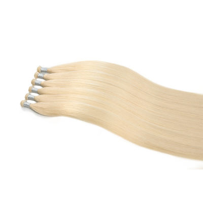 24 inch Genius Weft Dubbel getrokken Dunne Onzichtbare Handgebonden Maagd Remy Haar Extensies