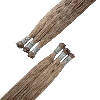 24 inch Braziliaanse Remy Cuticle Aligned Rect Hair Handtied Weft Extensions Thin Soft