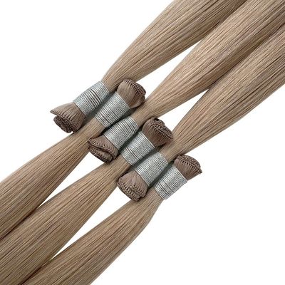 24 inch Braziliaanse Remy Cuticle Aligned Rect Hair Handtied Weft Extensions Thin Soft