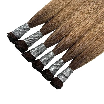 Aanbeveling op maat Handgebonden Weft Haarverlenging met Dikke Eindjes Russische Genius Weft