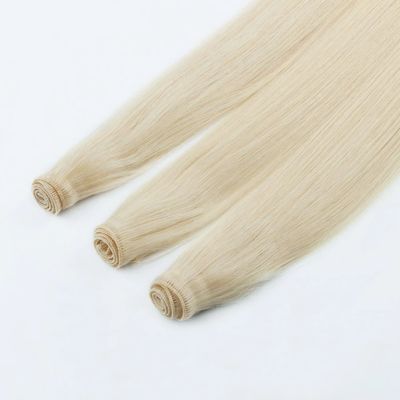 Genius Weft Upgrade Handgebonden Weft Zachte en Dunne Donkere Kleur Haarverlenging Geen Verlies