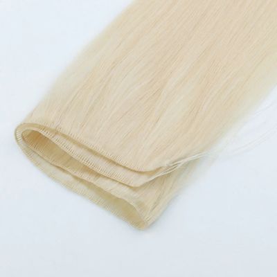 Genius Weft Upgrade Handgebonden Weft Zachte en Dunne Donkere Kleur Haarverlenging Geen Verlies