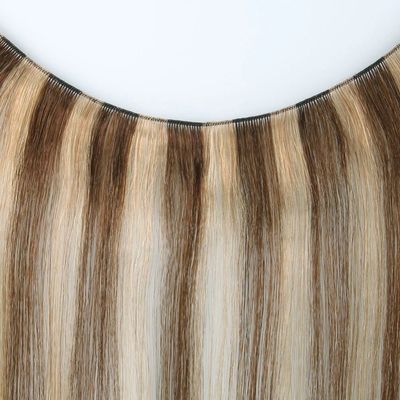 Genius Weft Upgrade Handgebonden Weft Zachte en Dunne Donkere Kleur Haarverlenging Geen Verlies