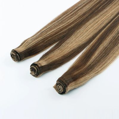 0.300kg Pakketgewicht Handgebonden Russische Maagd Remy Haar Weft Extensies