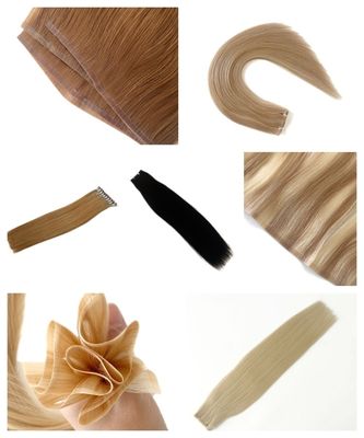 Human Hair Straight Style PU Skin Weft Handgebonden Mini Flat Weft voor Salon Remy Hair