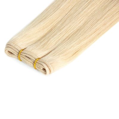 WEFT-231008 Blonde kleur haarweft extensies rechte blonde Remi dubbele weft machine