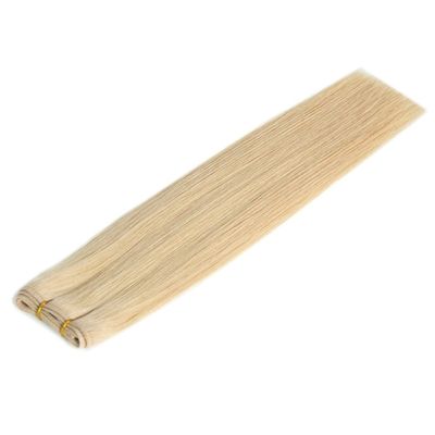 WEFT-231008 Blonde kleur haarweft extensies rechte blonde Remi dubbele weft machine