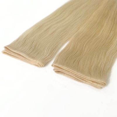 Ontwerp aangepast PU huid haar weft handgebonden mini plat weft voor salon aanpassing