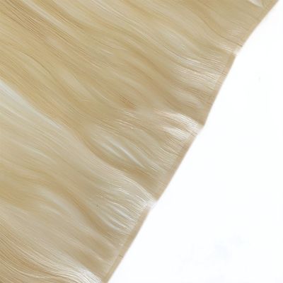 Ontwerp aangepast PU huid haar weft handgebonden mini plat weft voor salon aanpassing