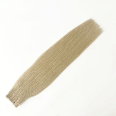 Ontwerp aangepast PU huid haar weft handgebonden mini plat weft voor salon aanpassing
