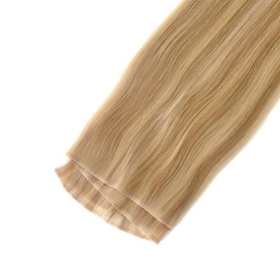 Volledige betaling Dubbel getrokken Flat Track Russische Remy Mensenhaar Huid PU Weft Haar Extensies