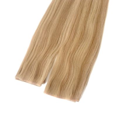 Volledige betaling Dubbel getrokken Flat Track Russische Remy Mensenhaar Huid PU Weft Haar Extensies