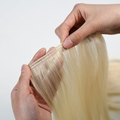 Dubbel getrokken blonde genie weft menselijk haar extensies Geen probleem 30 dagen terugbetaling