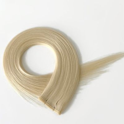 100 g/verpakking Muti-Color Remy Mensenhaar Platte Weft Dubbelgetrokken Rauw Haar