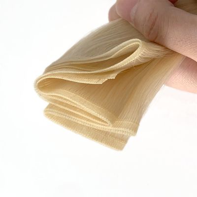 100 g/verpakking Muti-Color Remy Mensenhaar Platte Weft Dubbelgetrokken Rauw Haar