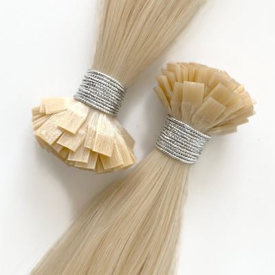 100% Russisch menselijk haar Dubbel getrokken, vooraf gebonden, vlakke punt haarverlengingen Muti-kleur
