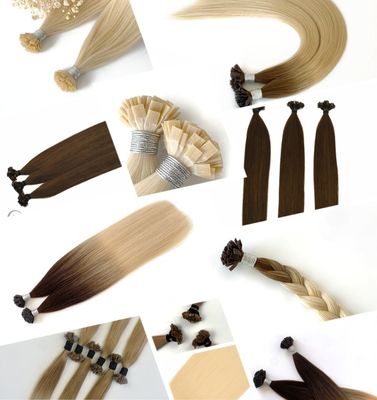 Italiaanse Remy Hair Double Drawn Flat Tip Keratine Haarverlengingen met aanvankelijke betaling