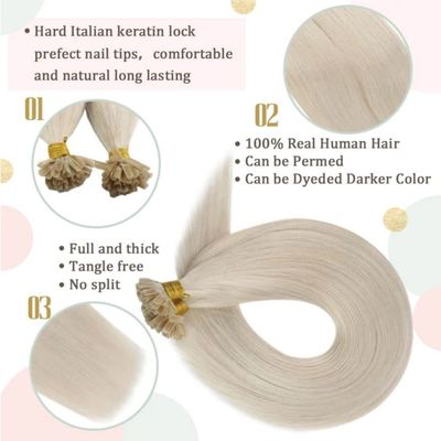 UT-23502 Muti-Color U/Nail Tip Mensenhaarverlengingen Geen verwarring Geen verwerping 1g/streng