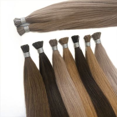 18 inch Cuticle Aligned I-Tip Human Hair Extensions 18 inch Haarlengte