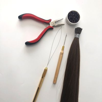 Keratine Micro Link Raw Virgin Hair Pre Bonded I Tip Haarverlengingen voor kleurbaar haar