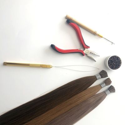 100% menselijke haarverlengingen Remy Russisch I-Tip Muti-Kleur