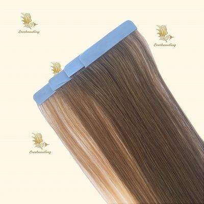 2024 Trend 100% Mensenhaar Russisch Dubbelgetrokken Kuticula Aligned Hair Invisible PU Tape in Weft