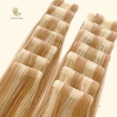 Straight Style Russische menselijke onzichtbare band in haarverlengingen Super haar geen verwerping