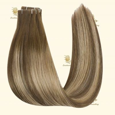 Straight Style Russische menselijke onzichtbare band in haarverlengingen Super haar geen verwerping