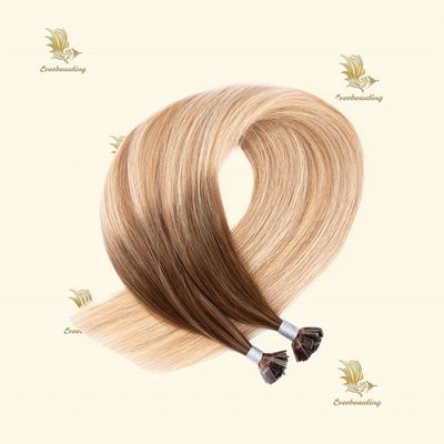 12A Topkwaliteit Dubbel getrokken Russisch menselijk remy haar Flat-tip keratine intact verlengstuk