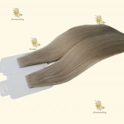 20 inch Ash Blonde kleur Russische band Haarverlenging naadloze band in extensies Mensenhaar