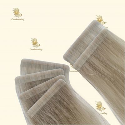 Echt menselijk haar dubbel getrokken band in haarverlenging Ash blonde Russische naadloze band