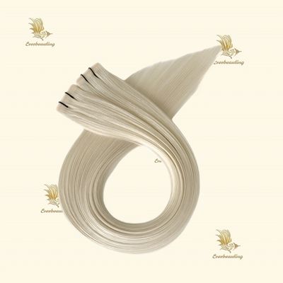 Europees haar 20 inch Ash Blonde kleur Cuticle Aligned Tape Haarverlengingen voor blanke vrouw