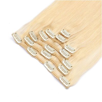 Clip in Hair Extensions 100% Human Raw Indian Hair Clip Ins Geen Verlies Verfbaar
