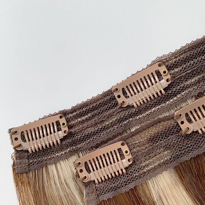 100% Braziliaanse Remy Clip in Hair Extension Straight Style Blonde Russische Maagd Mensenhaar
