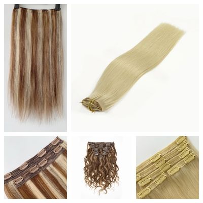 Mensenhaar type Braziliaanse haar kant Clip in haarverlengingen CH-24256