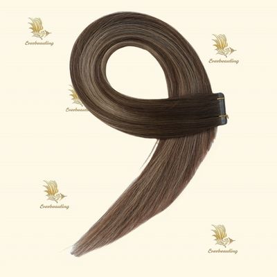 Onzichtbare band Dubbel getrokken nagelhuid Aligned Balayage Kleur Remy Maagd haar extensies