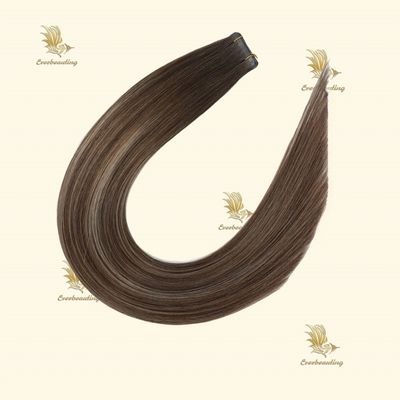 Onzichtbare band Dubbel getrokken nagelhuid Aligned Balayage Kleur Remy Maagd haar extensies