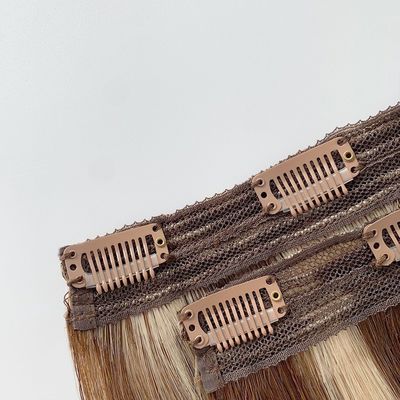 Hoogwaardig haar 20 inch lichte kleur remy menselijk haar clip ins extensies leverancier kleurbaar