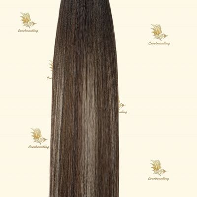 22 inch bruine band in haarverlengstukken Stick Pre-Bonded Type voor onzichtbaar band ontwerp