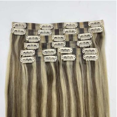 Qingdao aangepast verzoek 100% Remy Chinese menselijk haar naadloze PU clip in haar
