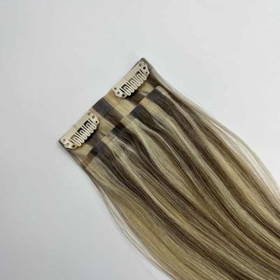 Qingdao aangepast verzoek 100% Remy Chinese menselijk haar naadloze PU clip in haar