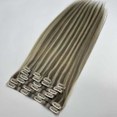 Qingdao aangepast verzoek 100% Remy Chinese menselijk haar naadloze PU clip in haar