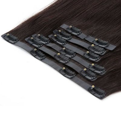 Mensenhaar Echt Europees Clip in Hair Extensions Dubbelgetrokken Remy Haar gekleurd