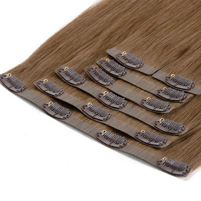 Naadloze Clip Ins Vietnamese haarverlengingen met vooraf gebonden stijlclips en tangle No