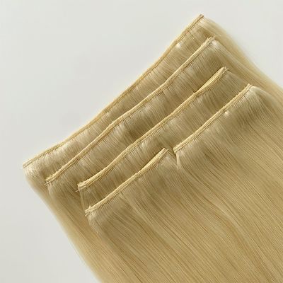 100% Mensenhaar Clip Ins Blonde Kleur 30 Dagen Terugbetaling Clip-in Hair Extension