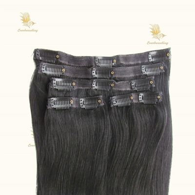 140 g Cuticle Remy Hair Clip Ins Lace Clip op haarverlengstukken Kleurbare vooraf gebonden clips