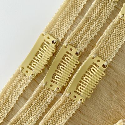 Pakket Bruto Gewicht 0,400 kg Klassiek Clip in Hair Extensions Dubbel getrokken menselijk haar