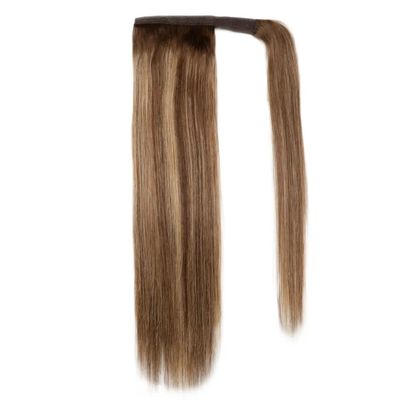 Mensenhaar clip in paardenstaart extensies zonder verwerping lange rechte wrap rond